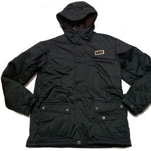 L / Sims Black and Brown winter Jacket